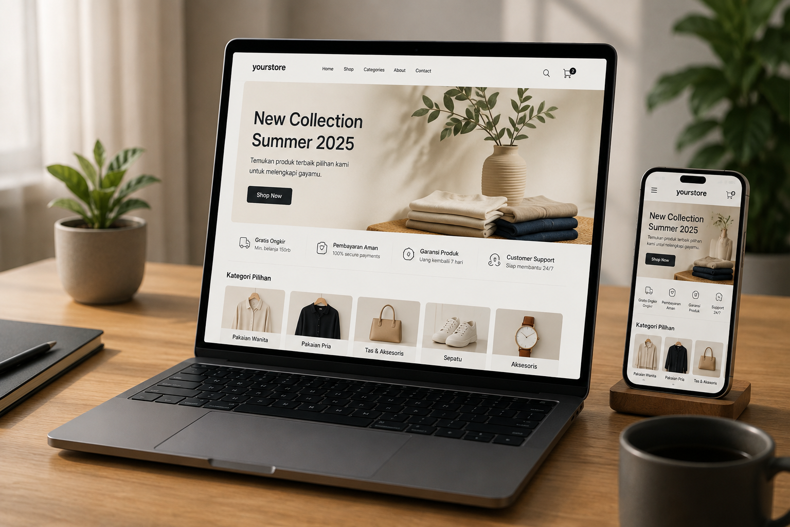 Preview website toko online ckout
